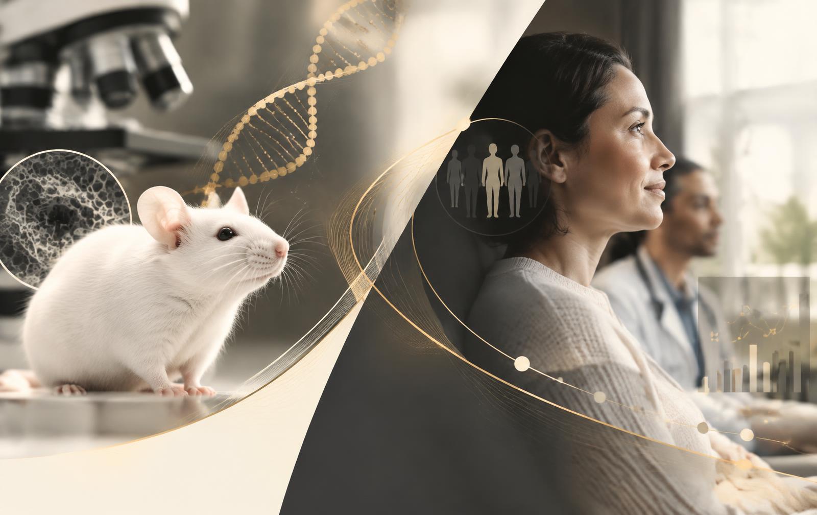 Laboratory mouse research transitioning into human clinical research imagery